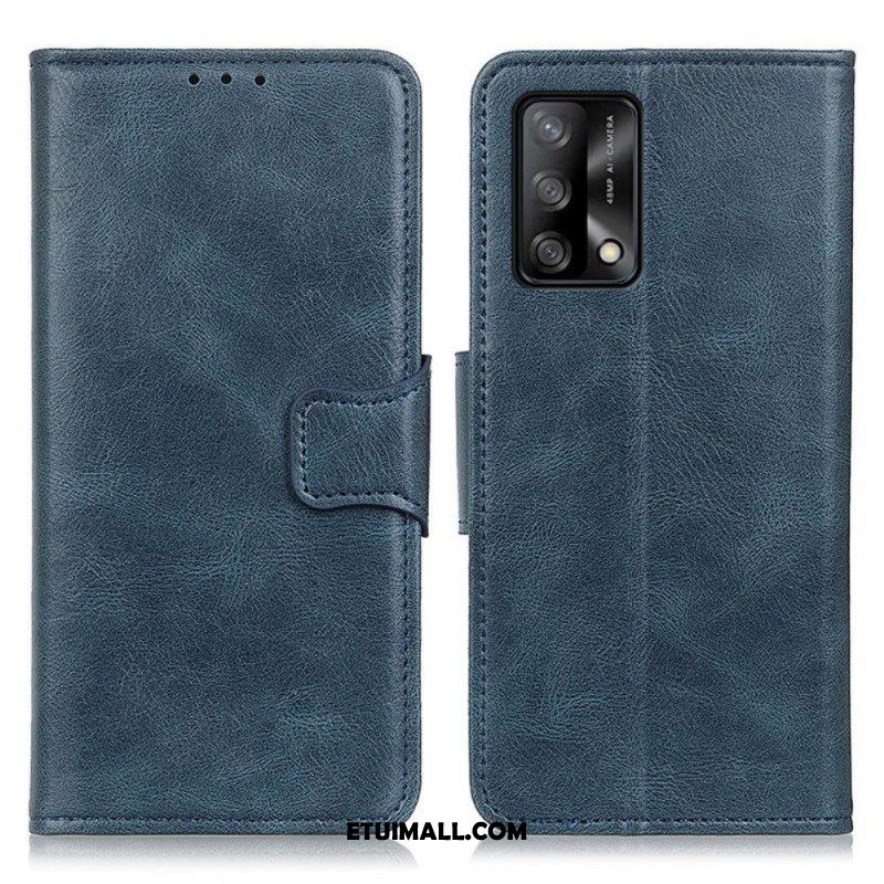 Etui Folio do Oppo A74 4G Dwustronne Zapięcie Z Efektem Skóry