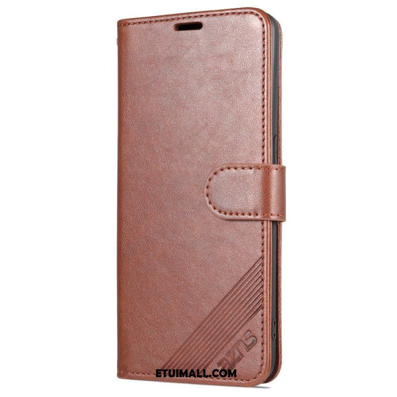 Etui Folio do Oppo Reno 8 Lite Stylizacja Skóry Azns