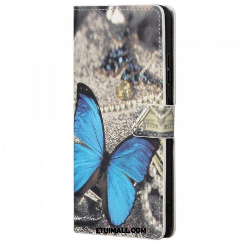 Etui Folio do Poco M4 Pro 5G Niebieski Motyl