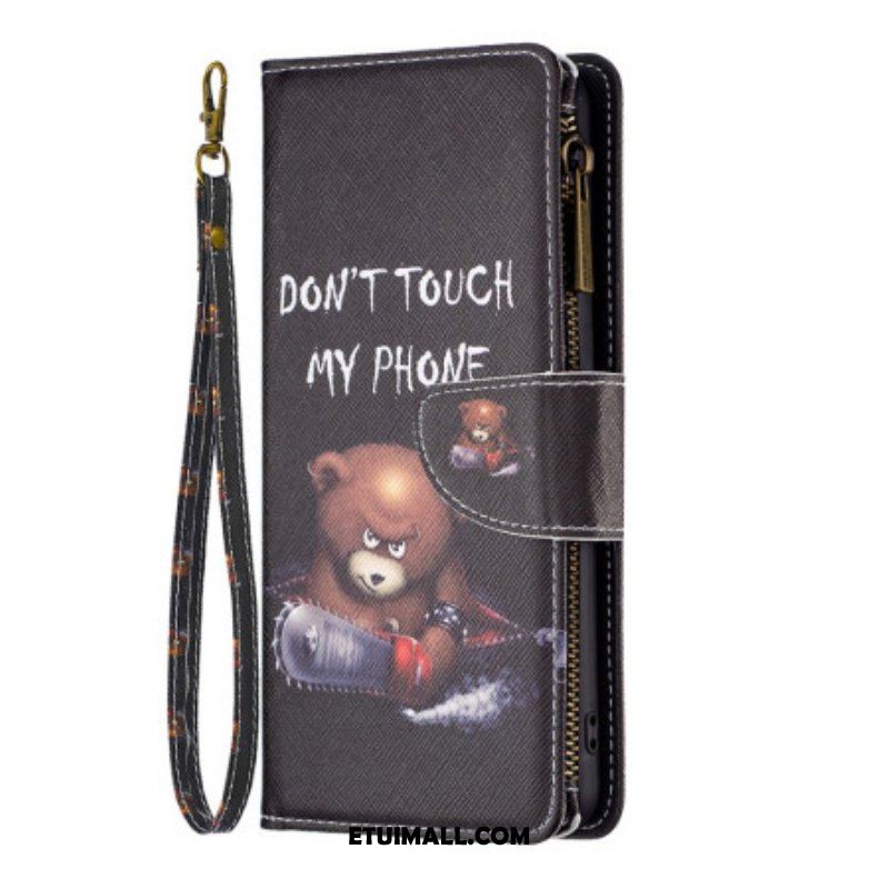 Etui Folio do Poco X5 5G Niebezpieczna Torebka Misia