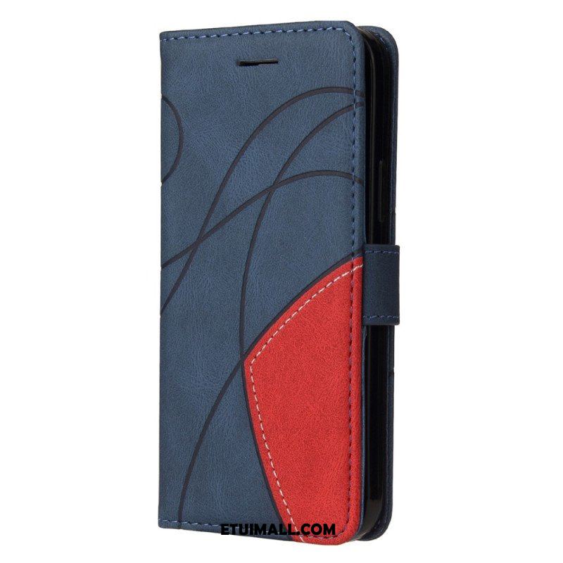 Etui Folio do Poco X5 5G z Łańcuch Dwukolorowy Pasek