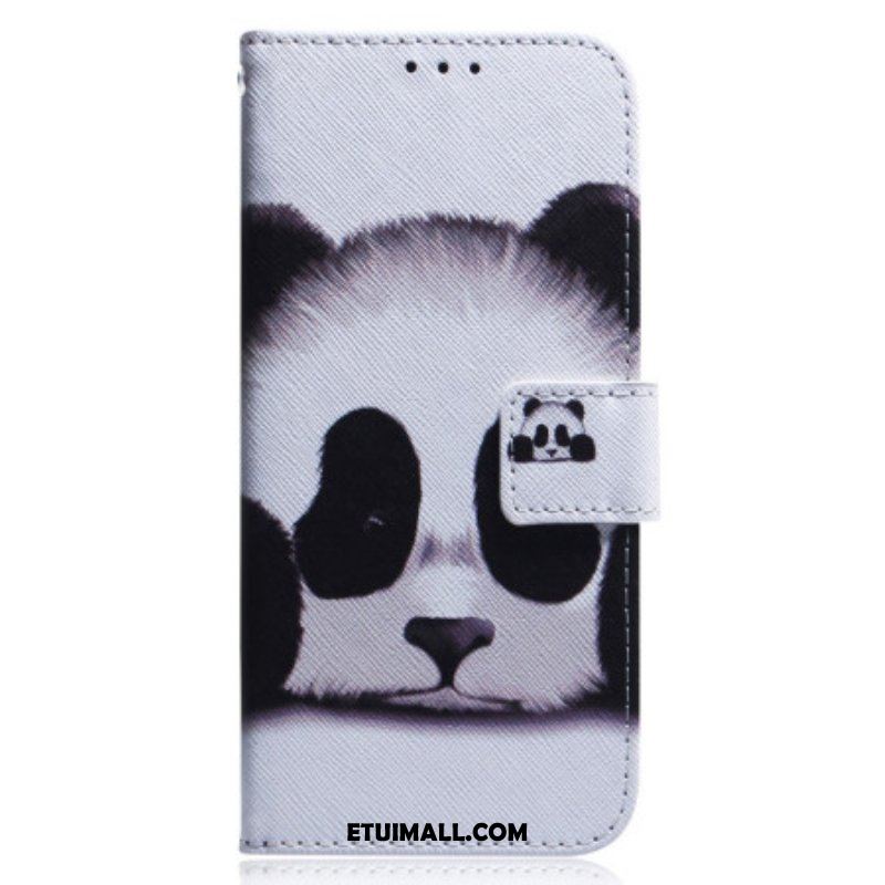 Etui Folio do Poco X5 5G z Łańcuch Paskowata Panda