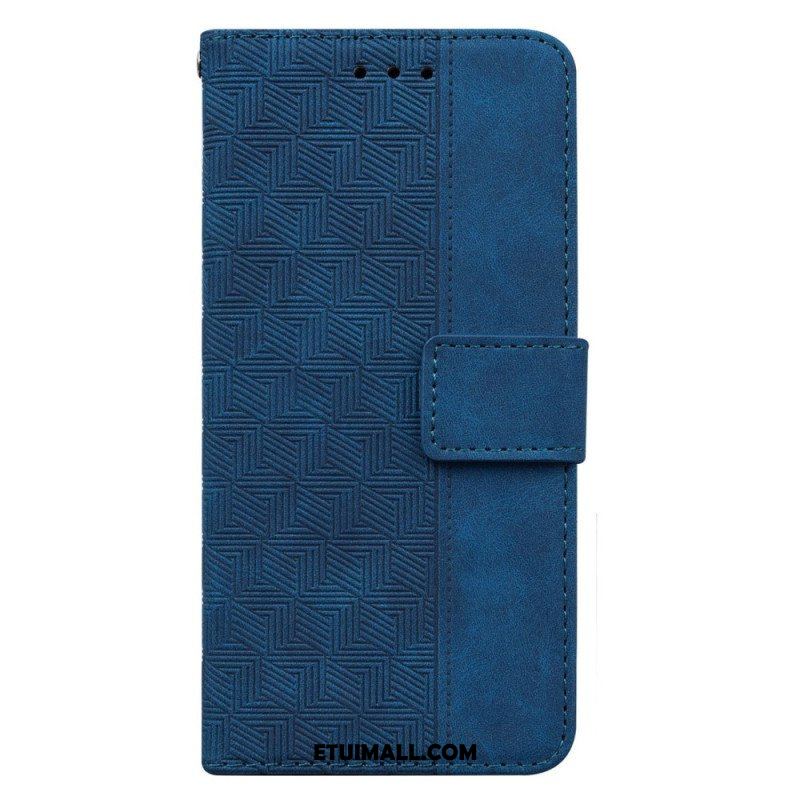 Etui Folio do Samsung Galaxy A14 / A14 5G z Łańcuch Pasiasty Wzór