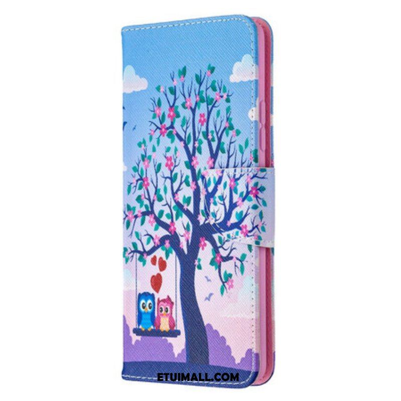 Etui Folio do Samsung Galaxy A42 5G Sowy Na Huśtawce