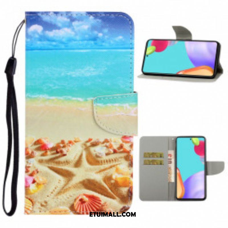 Etui Folio do Samsung Galaxy A52 4G / A52 5G / A52s 5G z Łańcuch Plaża Smyczkowa