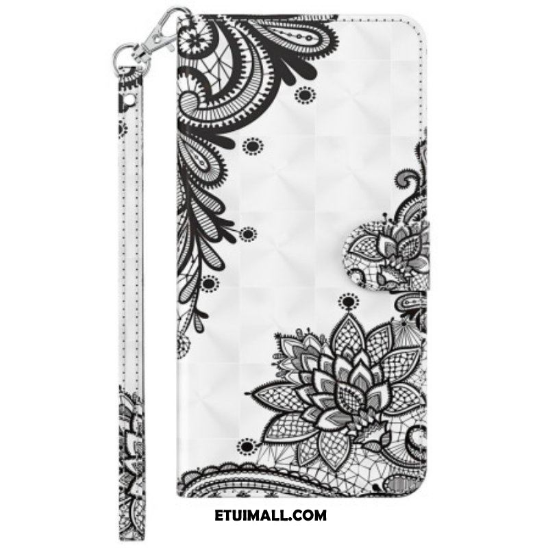 Etui Folio do Samsung Galaxy M13 Koronka Z Paskiem