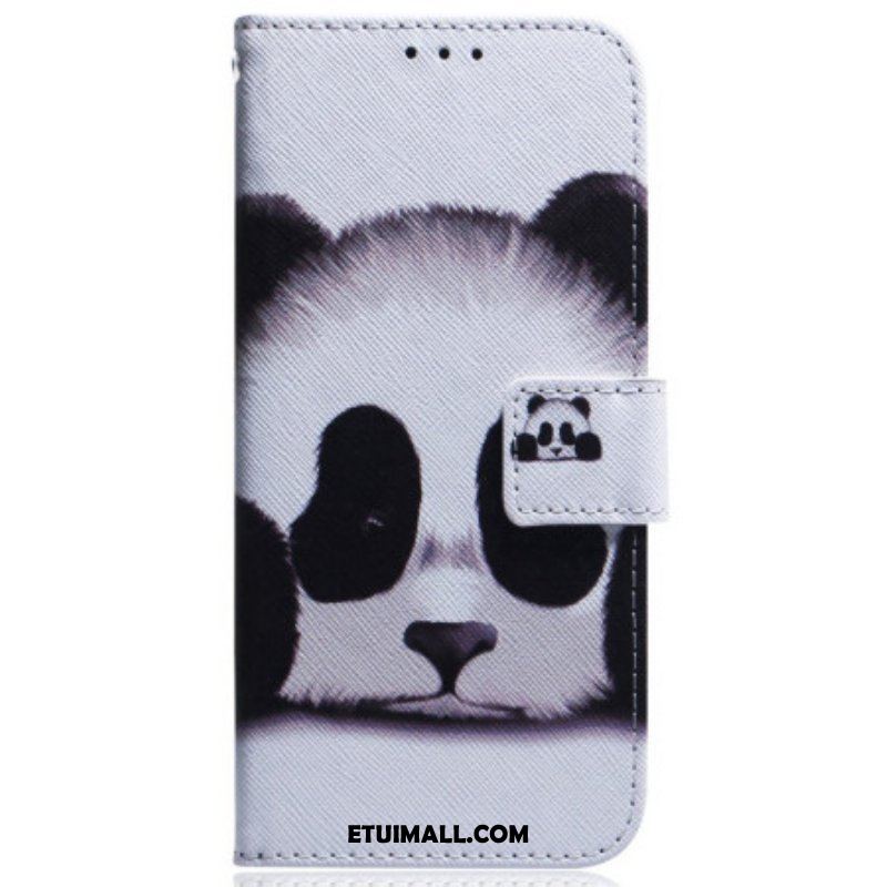 Etui Folio do Samsung Galaxy M13 z Łańcuch Paskowata Panda