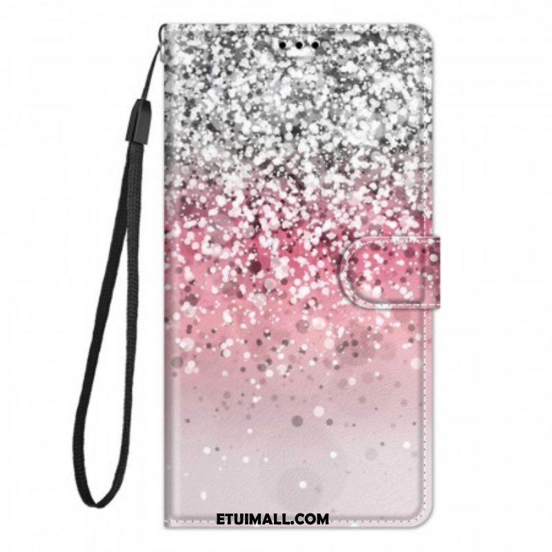 Etui Folio do Samsung Galaxy M23 5G Cekiny Z Paskiem