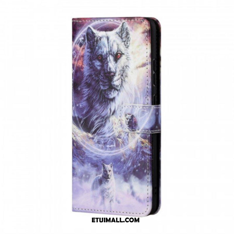 Etui Folio do Samsung Galaxy M23 5G z Łańcuch Smycz Wilk