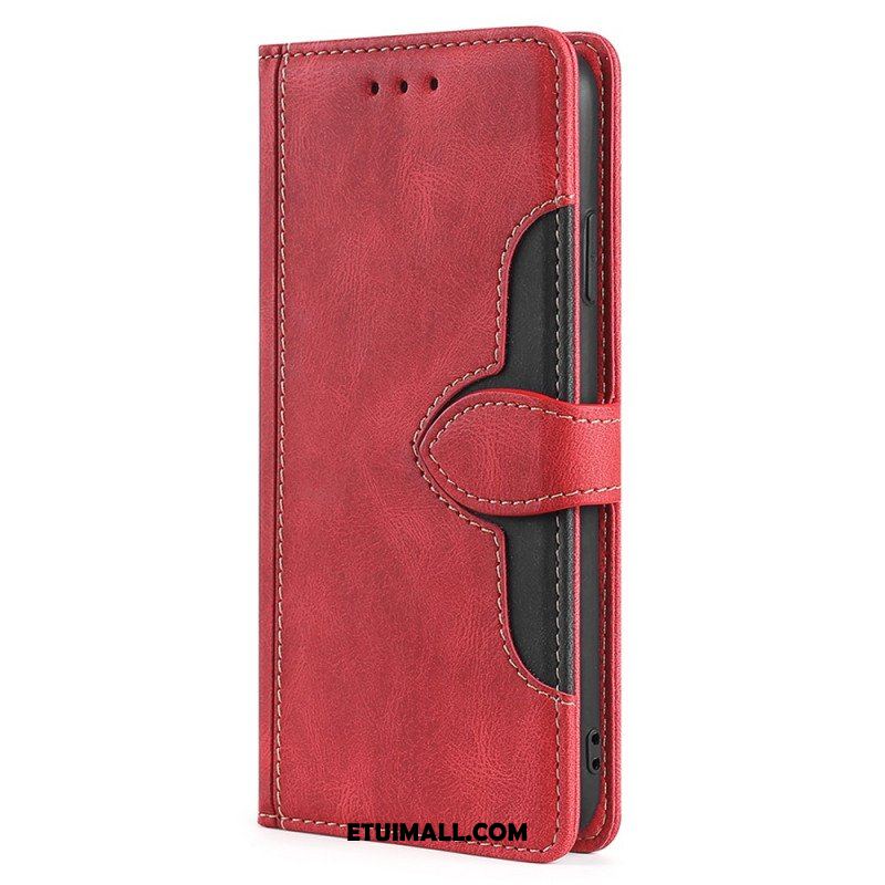 Etui Folio do Samsung Galaxy M32 Dwukolorowa Stylowa Sztuczna Skóra