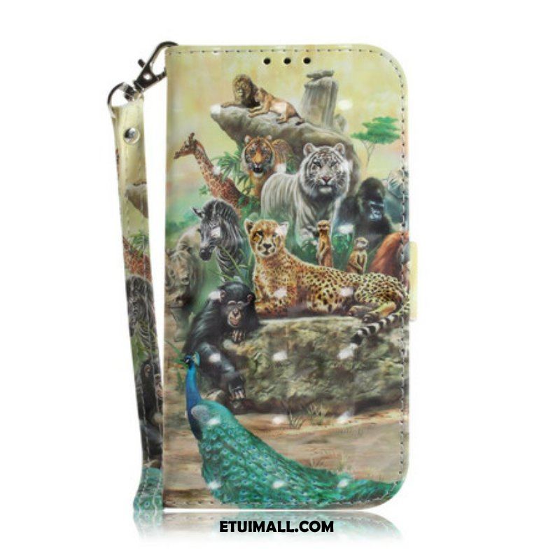 Etui Folio do Samsung Galaxy S21 5G z Łańcuch Stringi Safari Animals