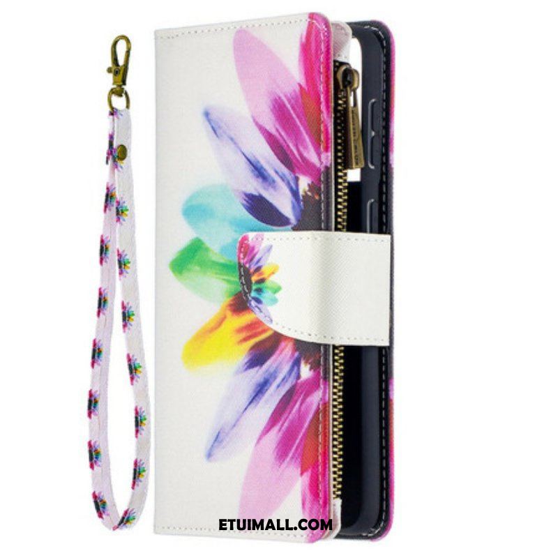 Etui Folio do Samsung Galaxy S21 Plus 5G Akwarela Kwiat Zapinana Etui