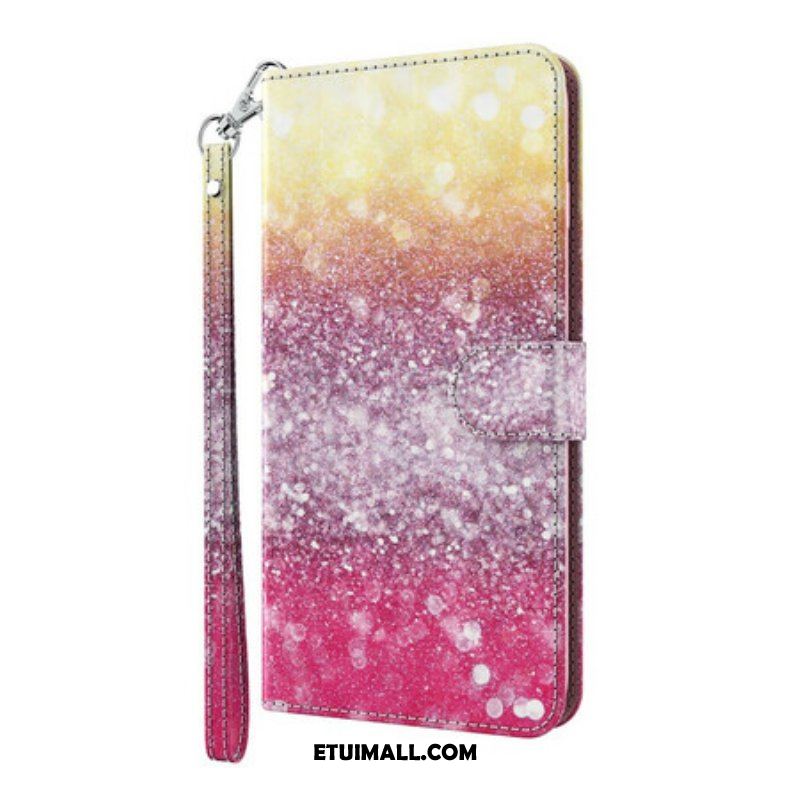 Etui Folio do Samsung Galaxy S21 Plus 5G Magenta Brokatowy Gradient