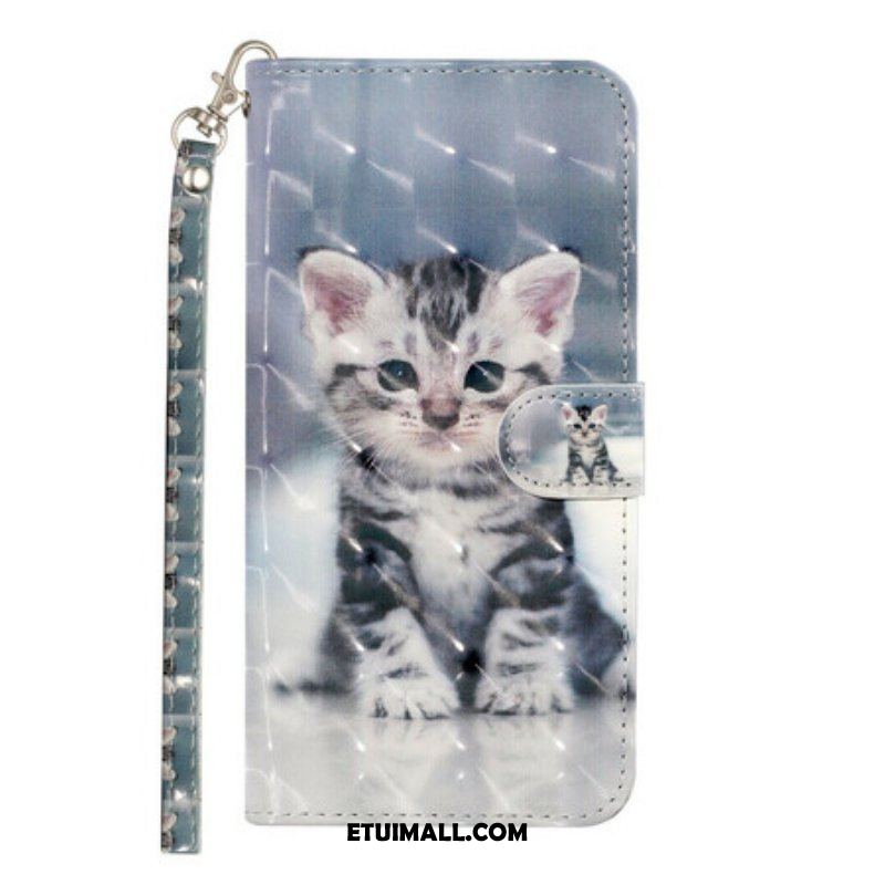 Etui Folio do Samsung Galaxy S21 Plus 5G z Łańcuch Kitten Light Spots Z Paskiem