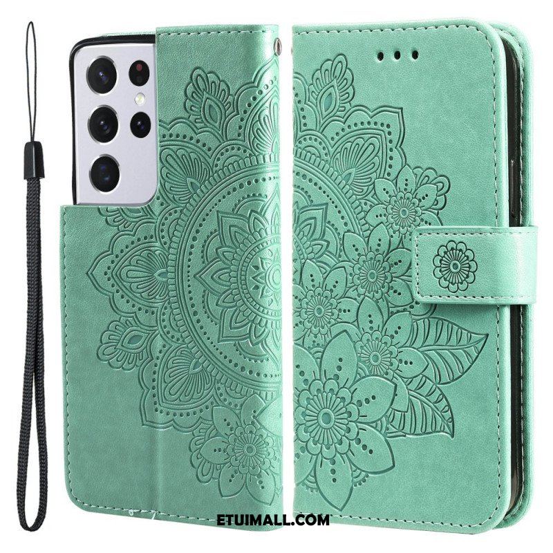 Etui Folio do Samsung Galaxy S21 Ultra 5G Kwiatowa Mandala