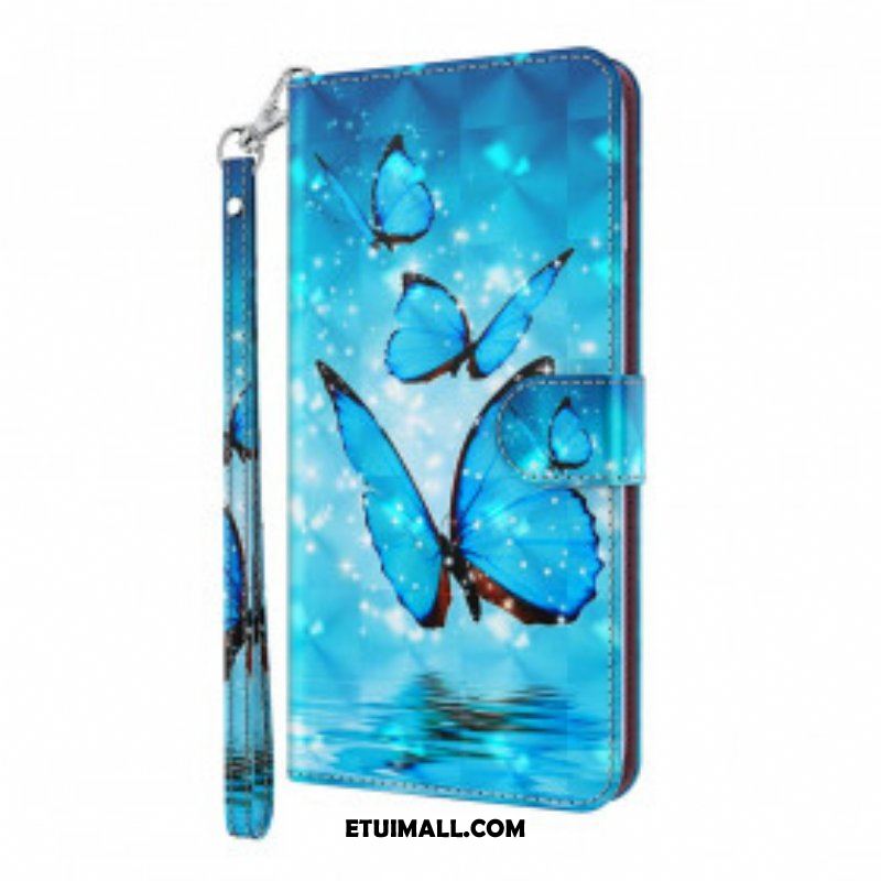 Etui Folio do Samsung Galaxy S21 Ultra 5G Latające Niebieskie Motyle