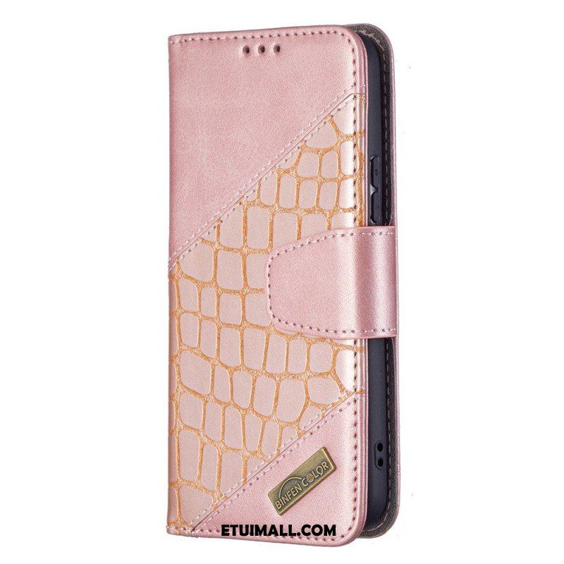 Etui Folio do Samsung Galaxy S22 5G Klasyczny Efekt Skóry Krokodyla