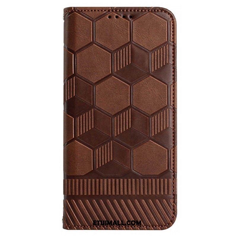 Etui Folio do Samsung Galaxy S23 Plus 5G z Łańcuch Futbolowy Styl Z Paskami