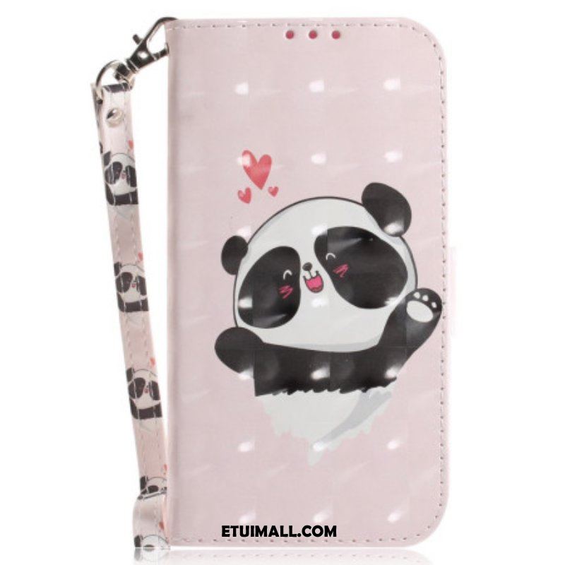 Etui Folio do Xiaomi 12 / 12X z Łańcuch Panda Love Ze Smyczą