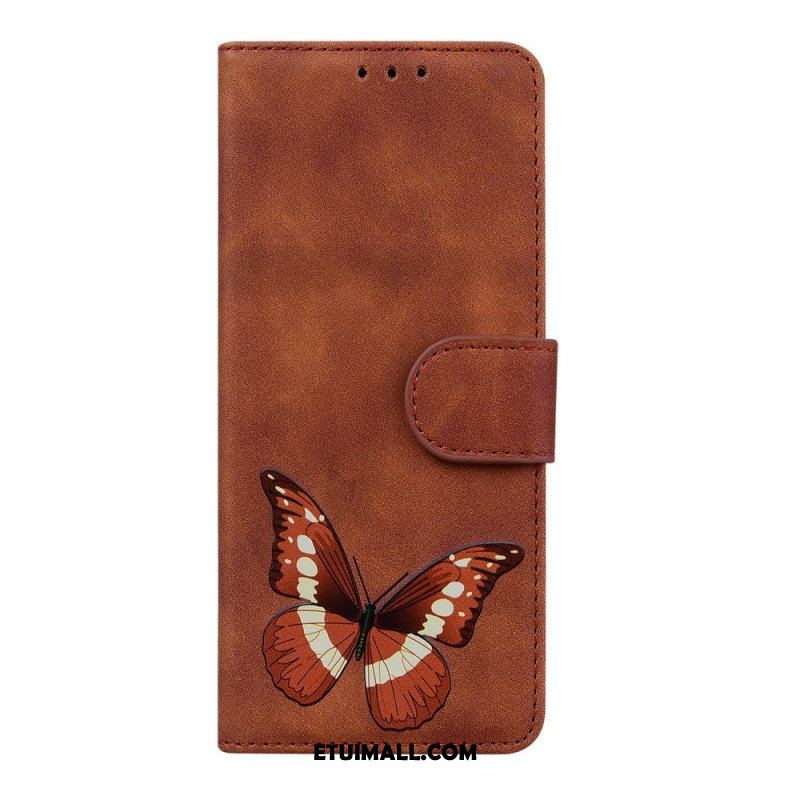 Etui Folio do Xiaomi 12 Pro Motyl Dotykający Skóry