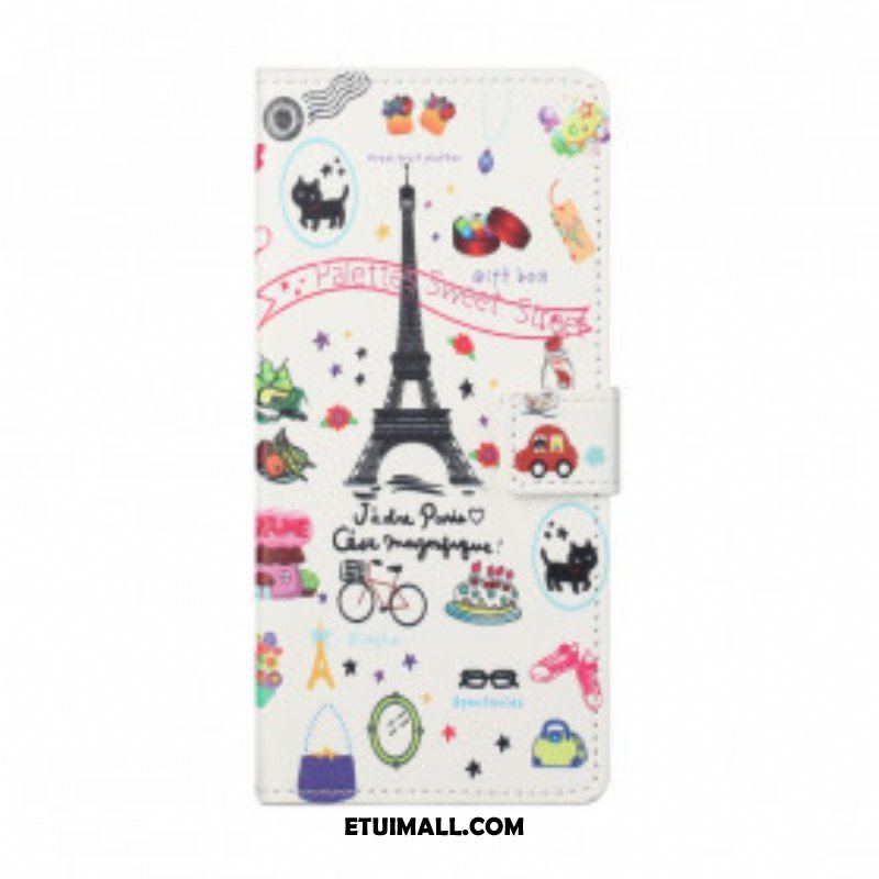Etui Folio do Xiaomi Redmi Note 10 Pro Kocham Paryż