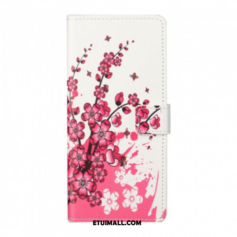 Etui Folio do Xiaomi Redmi Note 10 Pro Tropikalne Kwiaty