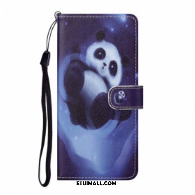 Etui Folio do Xiaomi Redmi Note 10 Pro z Łańcuch Panda Space Ze Smyczą