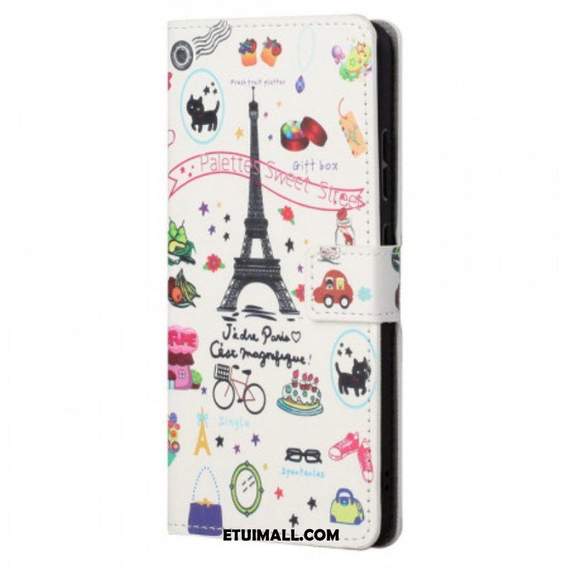 Etui Folio do Xiaomi Redmi Note 11 / 11S Kocham Paryż