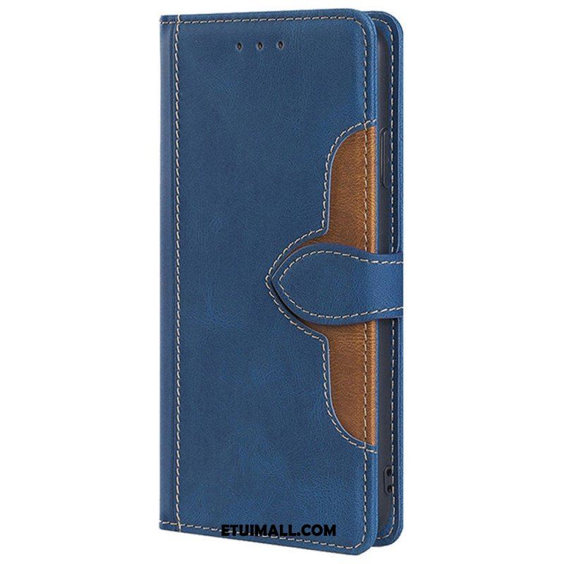 Etui Folio do Xiaomi Redmi Note 11 Pro / 11 Pro 5G Dwukolorowa Stylowa Sztuczna Skóra