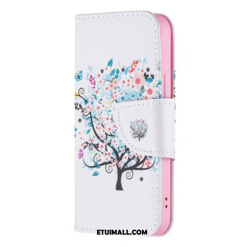 Etui Folio do iPhone 13 Mini Kwitnące Drzewo