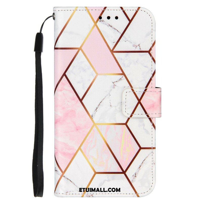 Etui Folio do iPhone 13 Pro Geometryczny Marmur