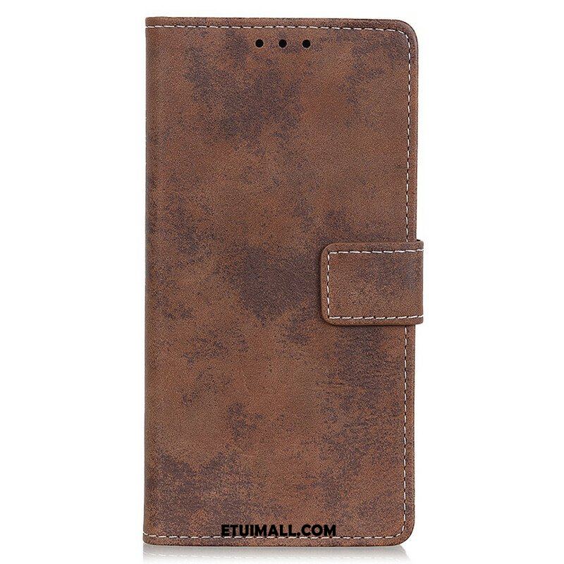 Etui Folio do iPhone 13 Pro Max Efekt Skóry Vintage