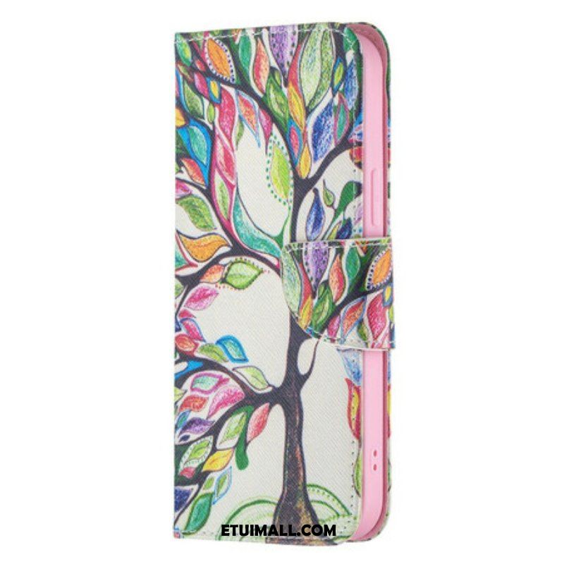 Etui Folio do iPhone 13 Pro Max Kolorowe Drzewo