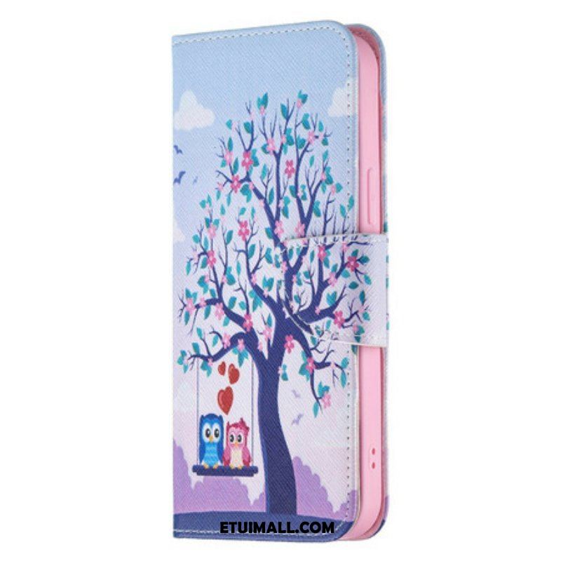 Etui Folio do iPhone 13 Pro Max Sowy Na Huśtawce