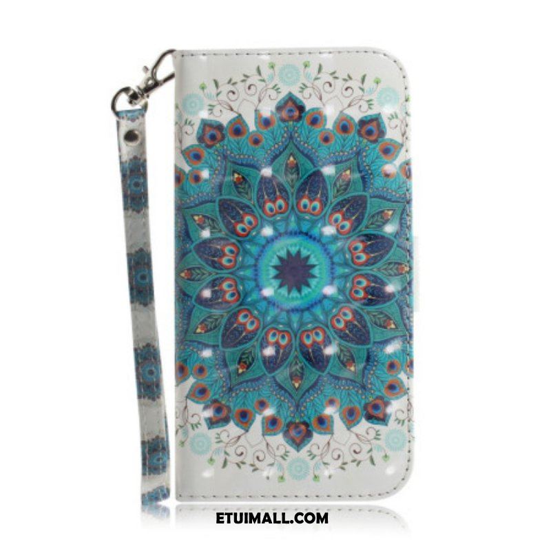 Etui Folio do iPhone 14 Plus z Łańcuch Paskowata Mandala