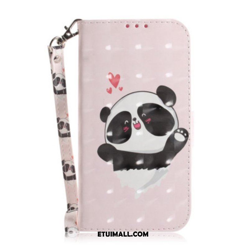 Etui Folio do iPhone 14 Plus z Łańcuch Paskowata Panda