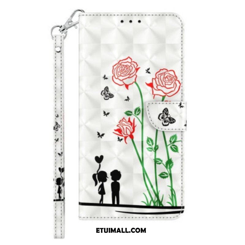 Etui Folio do iPhone 14 Pro z Łańcuch Smycz Love Dandelions