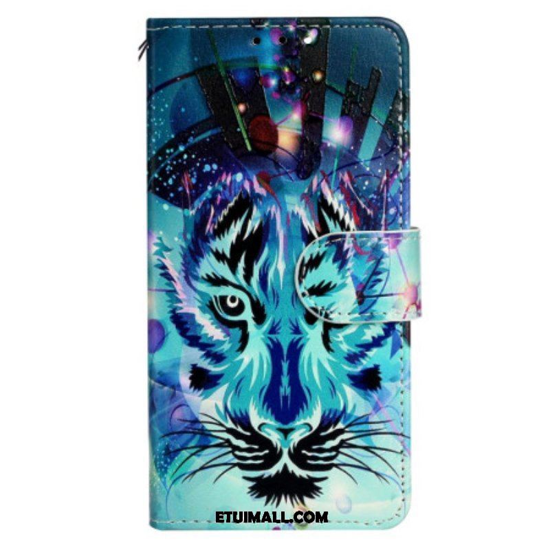 Etui Folio do iPhone 15 Elektryczny Wilk Ze Smyczą