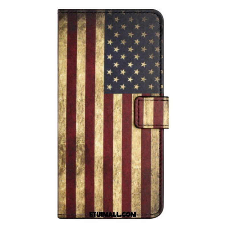 Etui Folio do iPhone 15 Plus Vintage Flaga Usa