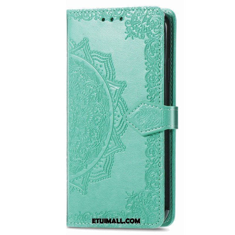 Etui Folio do iPhone 15 Pro Max z Łańcuch Barokowa Mandala Z Paskiem