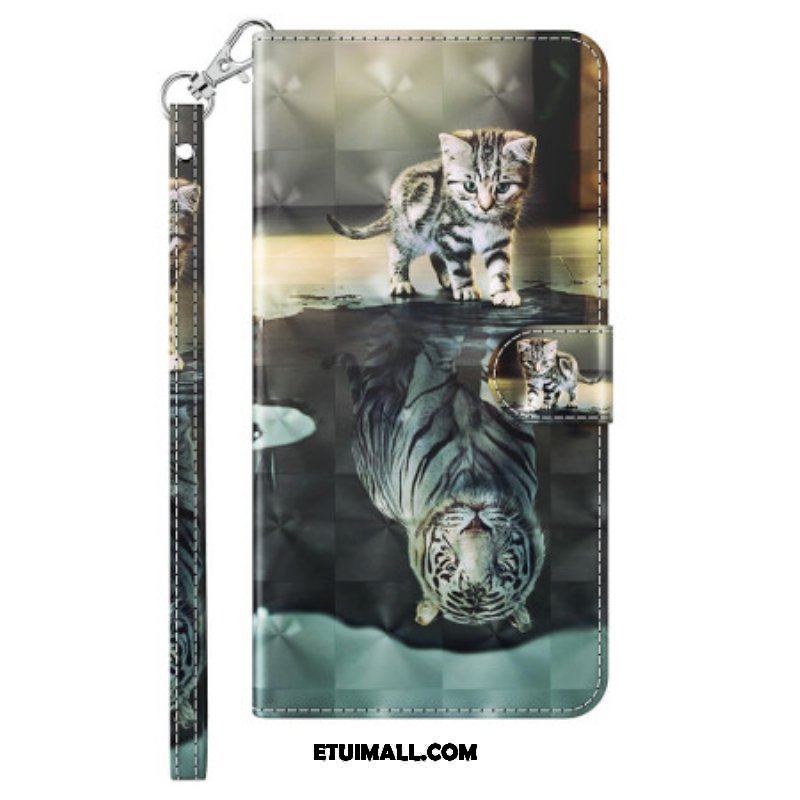 Etui Folio do iPhone 15 Pro Max z Łańcuch Sen Kociaka 3d Z Paskiem