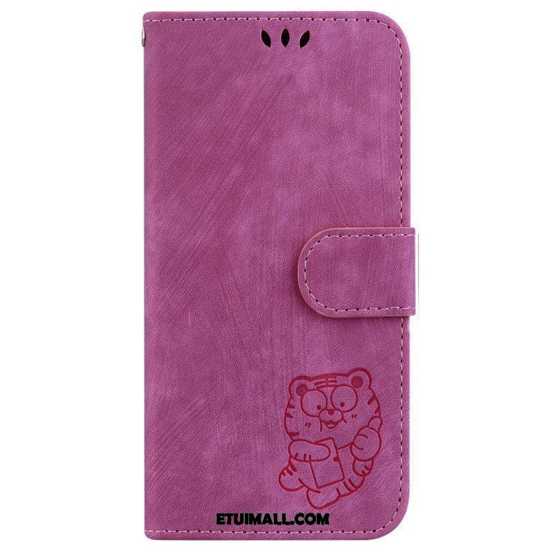 Etui Folio do iPhone 15 Pro Słodki Tygrys