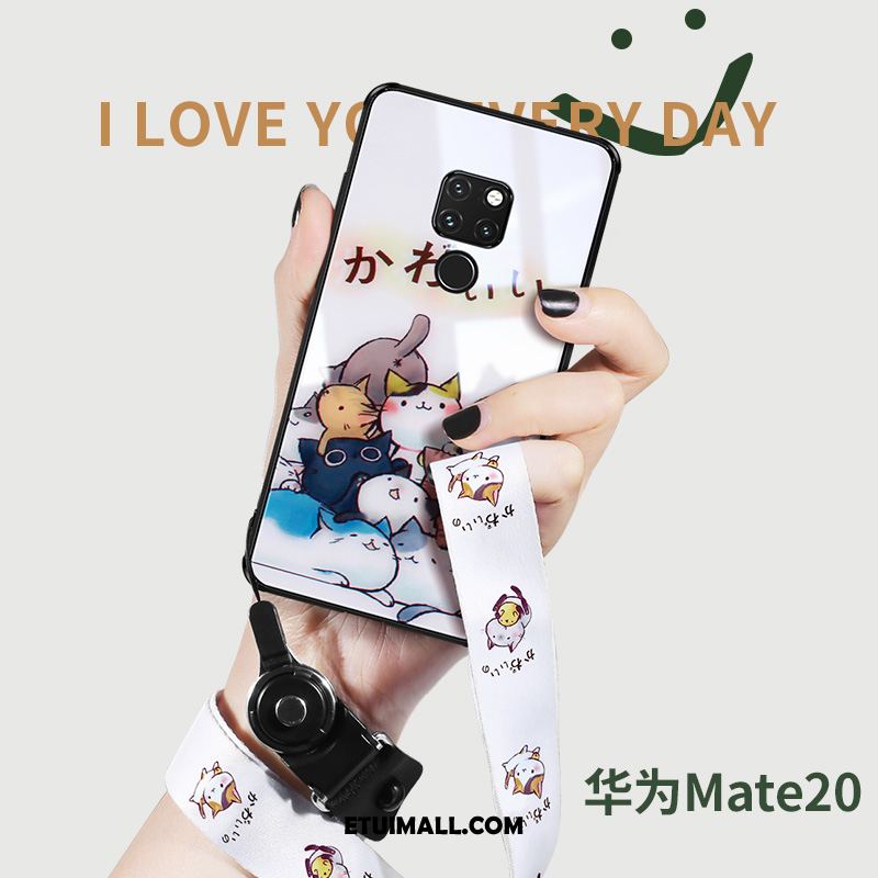 Etui Huawei Mate 20 Biały Wiszące Ozdoby Kreskówka Szkło Cienkie Futerał Kup