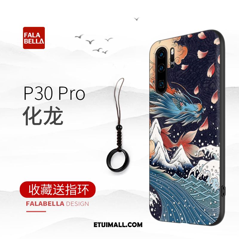 Etui Huawei P30 Pro Anti-fall Chiński Styl Niebieski Ochraniacz Kreatywne Futerał Sprzedam