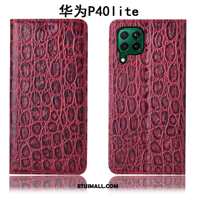 Etui Huawei P40 Lite Czerwony Skórzany Futerał All Inclusive Anti-fall Telefon Komórkowy Obudowa Sklep
