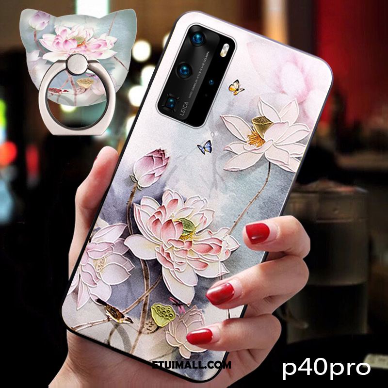 Etui Huawei P40 Pro Anti-fall Vintage Czerwony Netto Ochraniacz Telefon Komórkowy Pokrowce Kup