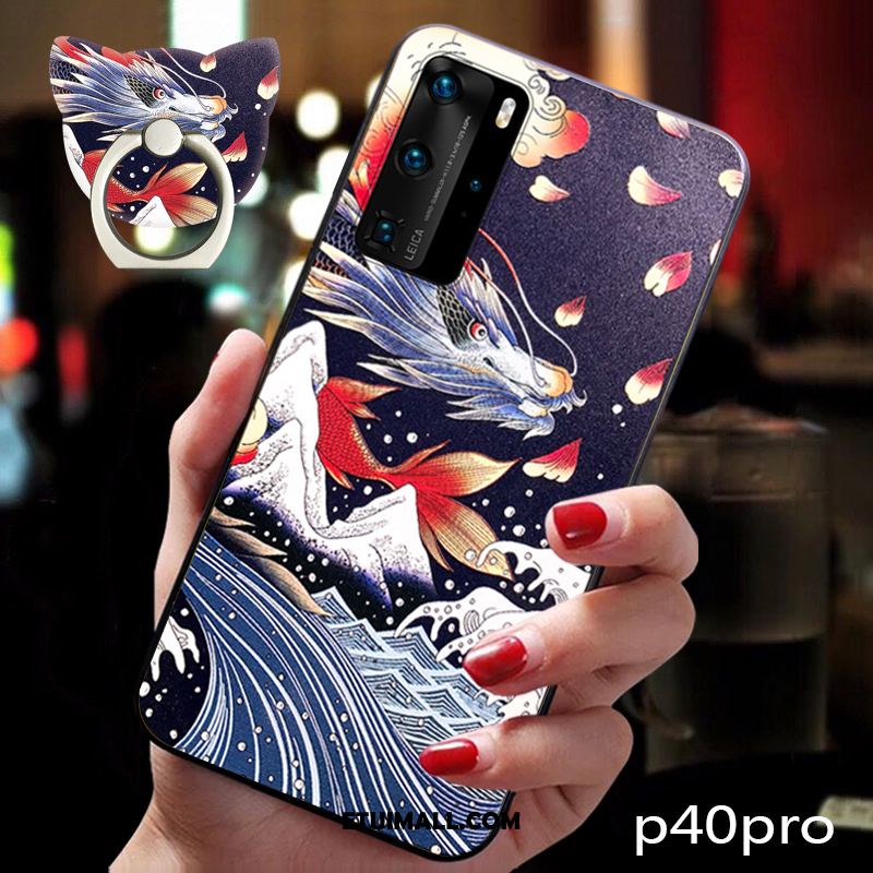 Etui Huawei P40 Pro Telefon Komórkowy Silikonowe Niebieski Miękki Chiński Styl Pokrowce Kup