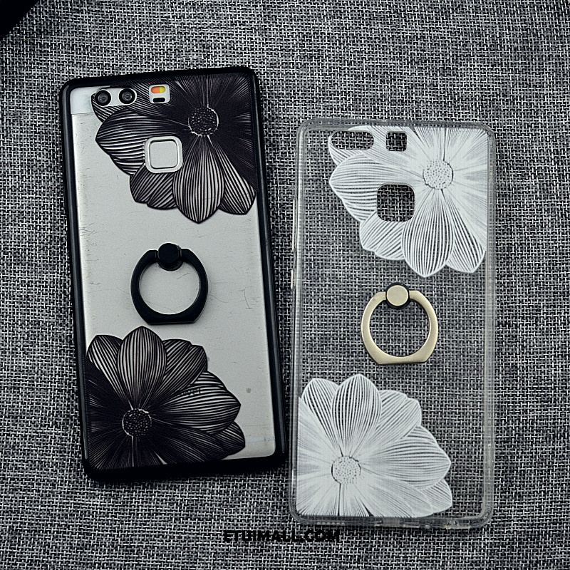 Etui Huawei P9 Biały Wysoki Ring Relief Wspornik Futerał Kup