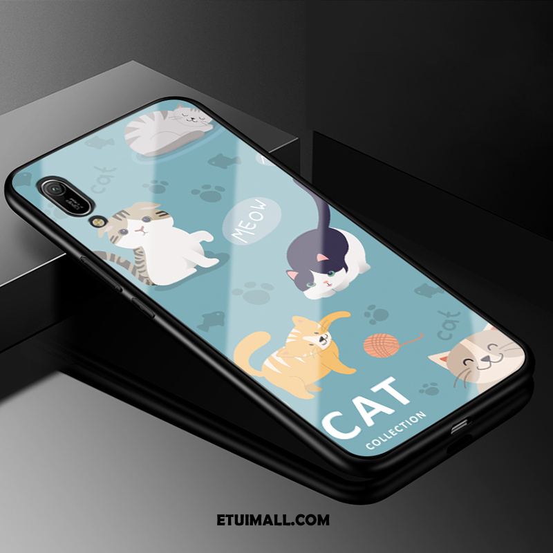 Etui Huawei Y6 2019 Telefon Komórkowy Anti-fall Niebieski All Inclusive Kreskówka Futerał Tanie