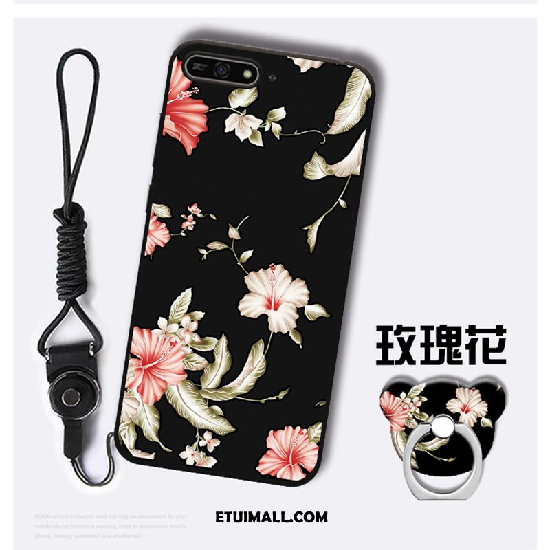 Etui Huawei Y7 2018 Telefon Komórkowy Miękki Anti-fall Osobowość Czarny Obudowa Tanie